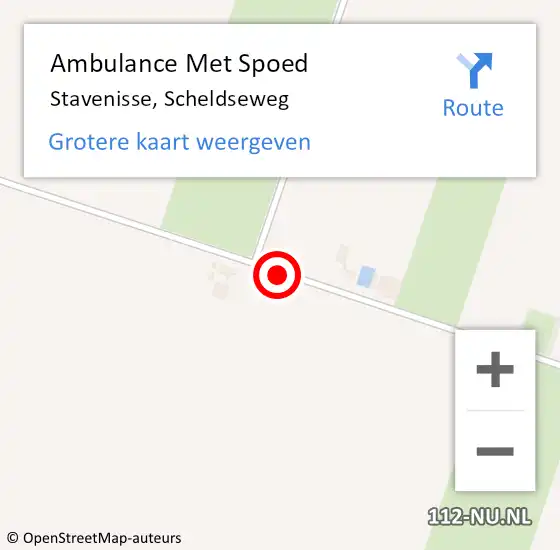 Locatie op kaart van de 112 melding: Ambulance Met Spoed Naar Stavenisse, Scheldseweg op 9 augustus 2017 17:43