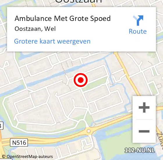 Locatie op kaart van de 112 melding: Ambulance Met Grote Spoed Naar Oostzaan, Wel op 9 augustus 2017 18:26