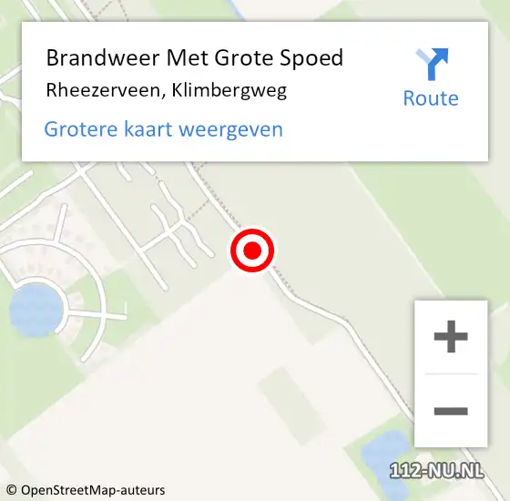 Locatie op kaart van de 112 melding: Brandweer Met Grote Spoed Naar Rheezerveen, Klimbergweg op 9 augustus 2017 20:17