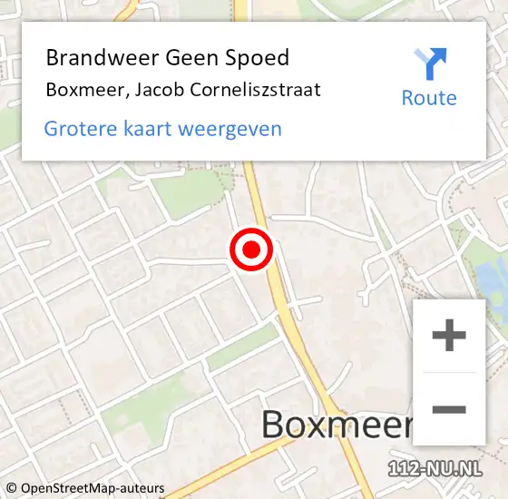 Locatie op kaart van de 112 melding: Brandweer Geen Spoed Naar Boxmeer, Jacob Corneliszstraat op 9 augustus 2017 21:11