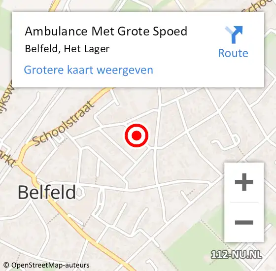 Locatie op kaart van de 112 melding: Ambulance Met Grote Spoed Naar Belfeld, Het Lager op 29 januari 2014 13:05