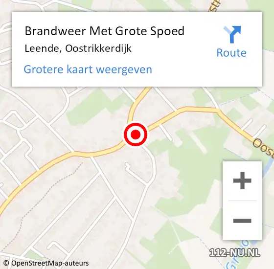 Locatie op kaart van de 112 melding: Brandweer Met Grote Spoed Naar Leende, Oostrikkerdijk op 10 augustus 2017 02:55