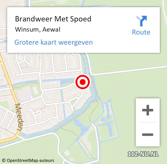 Locatie op kaart van de 112 melding: Brandweer Met Spoed Naar Winsum, Aewal op 10 augustus 2017 08:17