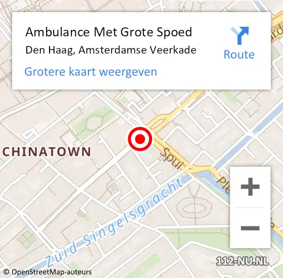 Locatie op kaart van de 112 melding: Ambulance Met Grote Spoed Naar Den Haag, Amsterdamse Veerkade op 10 augustus 2017 09:40