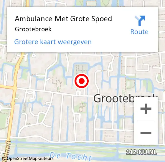 Locatie op kaart van de 112 melding: Ambulance Met Grote Spoed Naar Grootebroek op 10 augustus 2017 10:02