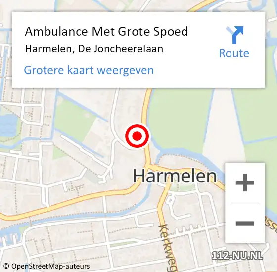 Locatie op kaart van de 112 melding: Ambulance Met Grote Spoed Naar Harmelen, De Joncheerelaan op 10 augustus 2017 10:47