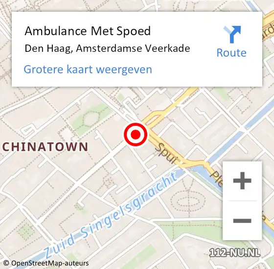 Locatie op kaart van de 112 melding: Ambulance Met Spoed Naar Den Haag, Amsterdamse Veerkade op 10 augustus 2017 12:24
