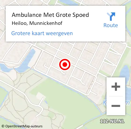 Locatie op kaart van de 112 melding: Ambulance Met Grote Spoed Naar Heiloo, Munnickenhof op 10 augustus 2017 15:58