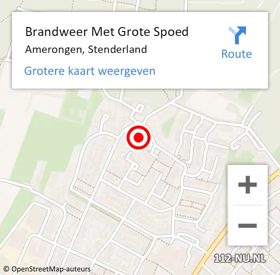 Locatie op kaart van de 112 melding: Brandweer Met Grote Spoed Naar Amerongen, Stenderland op 10 augustus 2017 16:51