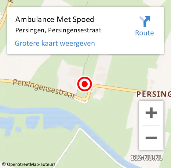 Locatie op kaart van de 112 melding: Ambulance Met Spoed Naar Persingen, Persingensestraat op 10 augustus 2017 16:54