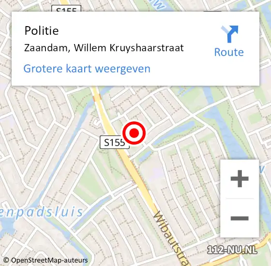 Locatie op kaart van de 112 melding: Politie Zaandam, Willem Kruyshaarstraat op 10 augustus 2017 21:25