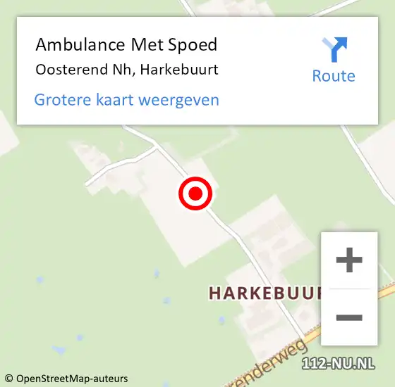 Locatie op kaart van de 112 melding: Ambulance Met Spoed Naar Oosterend Nh, Harkebuurt op 10 augustus 2017 21:42