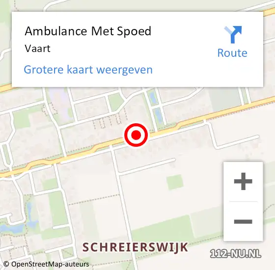 Locatie op kaart van de 112 melding: Ambulance Met Spoed Naar Vaart op 10 augustus 2017 22:18