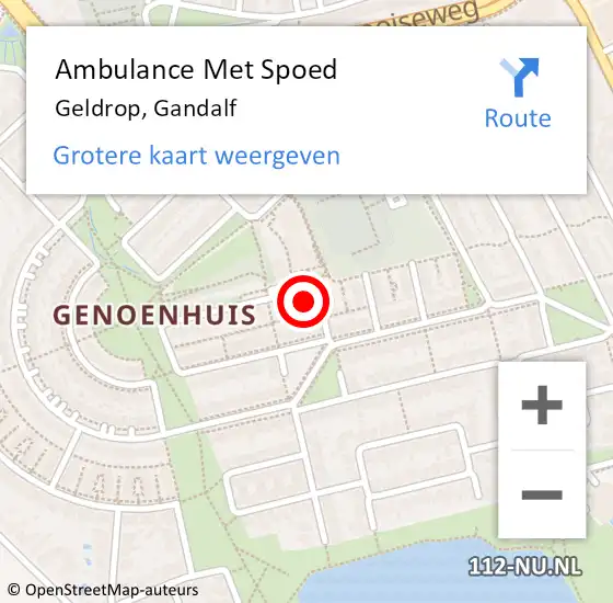 Locatie op kaart van de 112 melding: Ambulance Met Spoed Naar Geldrop, Gandalf op 11 augustus 2017 08:17