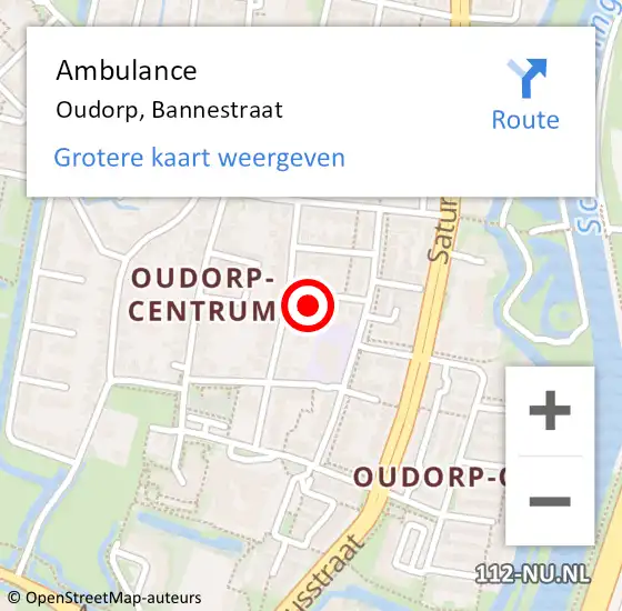 Locatie op kaart van de 112 melding: Ambulance Oudorp, Bannestraat op 11 augustus 2017 10:03