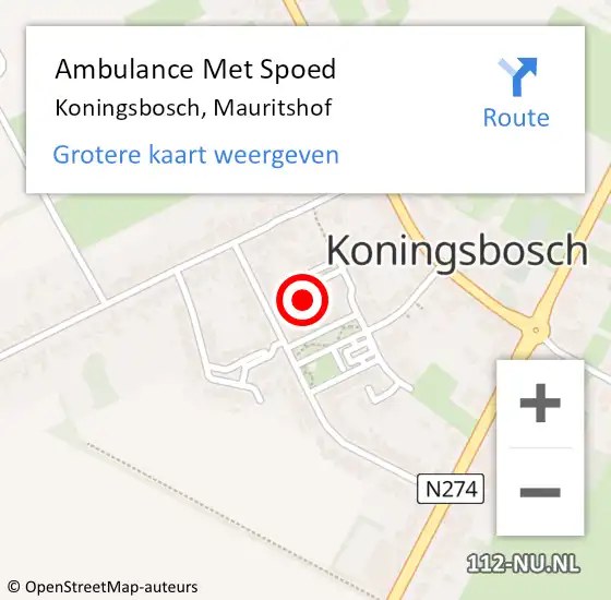 Locatie op kaart van de 112 melding: Ambulance Met Spoed Naar Koningsbosch, Mauritshof op 29 januari 2014 14:56