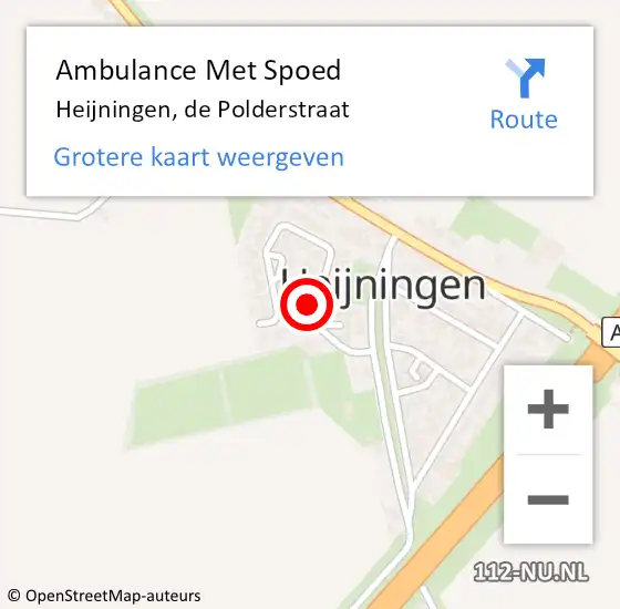 Locatie op kaart van de 112 melding: Ambulance Met Spoed Naar Heijningen, de Polderstraat op 20 september 2013 18:48