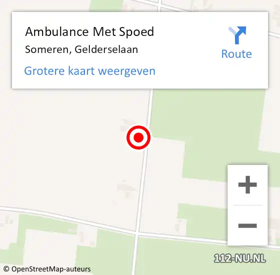 Locatie op kaart van de 112 melding: Ambulance Met Spoed Naar Someren, Gelderselaan op 11 augustus 2017 15:23