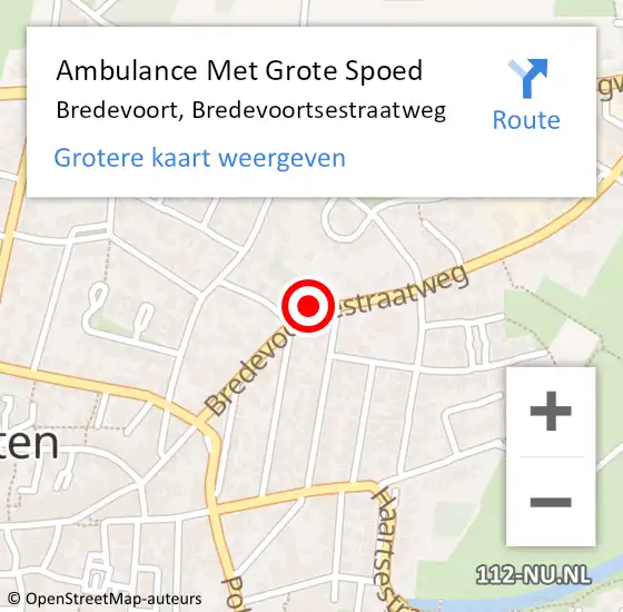 Locatie op kaart van de 112 melding: Ambulance Met Grote Spoed Naar Bredevoort, Bredevoortsestraatweg op 11 augustus 2017 15:56