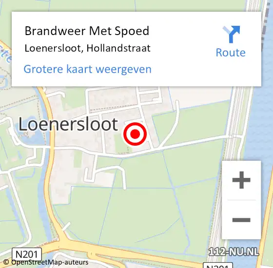 Locatie op kaart van de 112 melding: Brandweer Met Spoed Naar Loenersloot, Hollandstraat op 11 augustus 2017 17:22