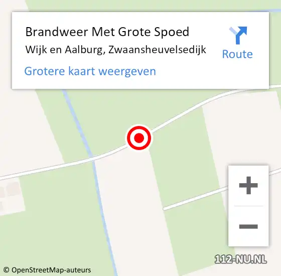 Locatie op kaart van de 112 melding: Brandweer Met Grote Spoed Naar Wijk en Aalburg, Zwaansheuvelsedijk op 11 augustus 2017 19:52