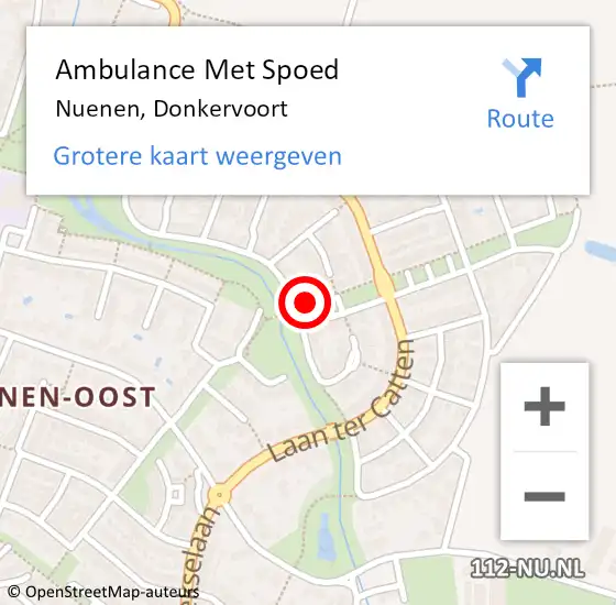 Locatie op kaart van de 112 melding: Ambulance Met Spoed Naar Nuenen, Donkervoort op 11 augustus 2017 21:23