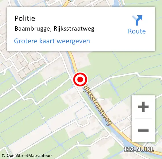 Locatie op kaart van de 112 melding: Politie Baambrugge, Rijksstraatweg op 11 augustus 2017 22:25