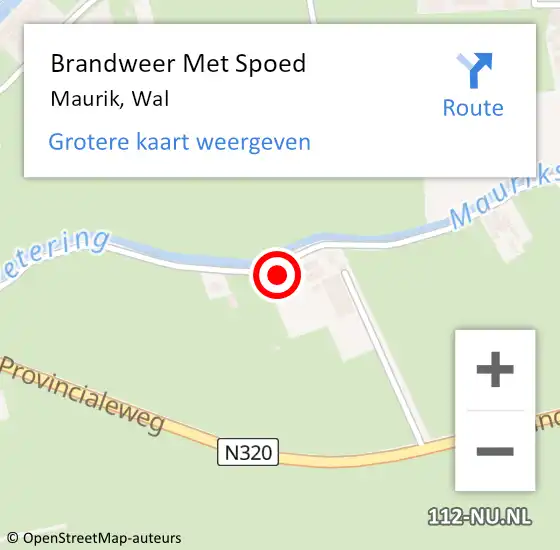 Locatie op kaart van de 112 melding: Brandweer Met Spoed Naar Maurik, Wal op 11 augustus 2017 22:51