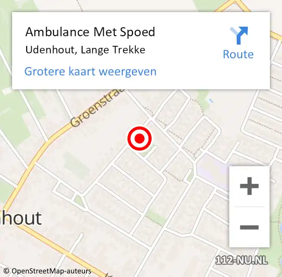 Locatie op kaart van de 112 melding: Ambulance Met Spoed Naar Udenhout, Lange Trekke op 11 augustus 2017 23:23