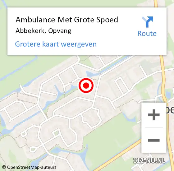 Locatie op kaart van de 112 melding: Ambulance Met Grote Spoed Naar Abbekerk, Opvang op 11 augustus 2017 23:33