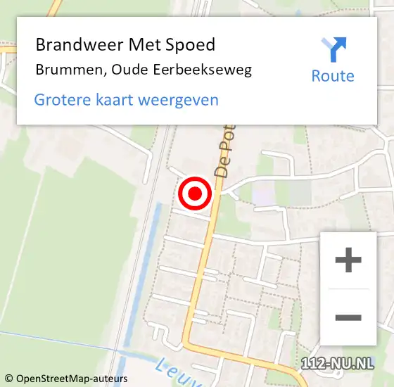 Locatie op kaart van de 112 melding: Brandweer Met Spoed Naar Brummen, Oude Eerbeekseweg op 12 augustus 2017 04:49
