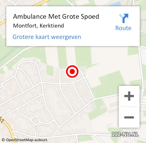 Locatie op kaart van de 112 melding: Ambulance Met Grote Spoed Naar Montfort, Kerktiend op 12 augustus 2017 08:22