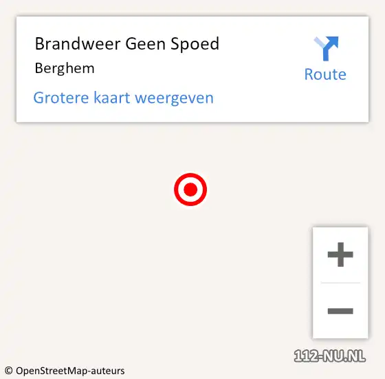 Locatie op kaart van de 112 melding: Brandweer Geen Spoed Naar Berghem op 12 augustus 2017 14:00