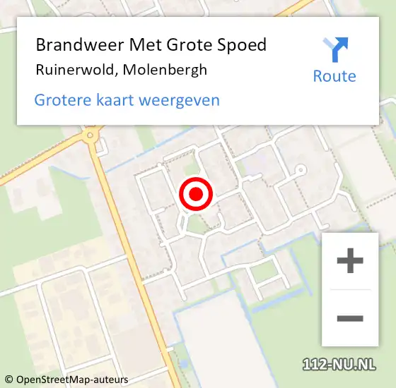 Locatie op kaart van de 112 melding: Brandweer Met Grote Spoed Naar Ruinerwold, Molenbergh op 12 augustus 2017 17:48