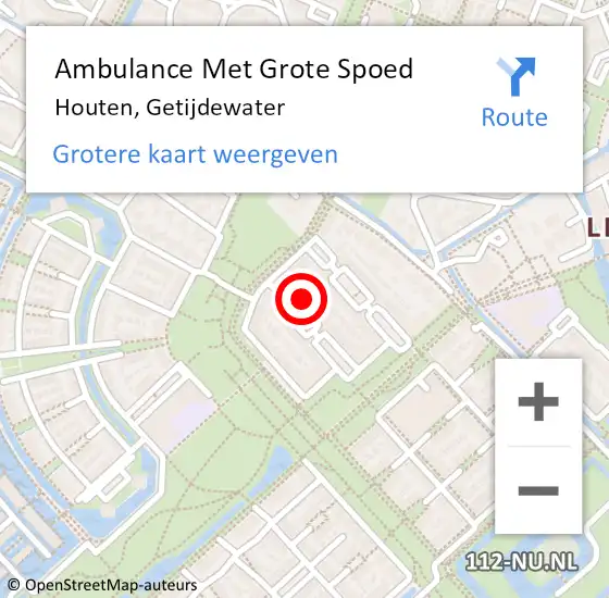 Locatie op kaart van de 112 melding: Ambulance Met Grote Spoed Naar Houten, Getijdewater op 12 augustus 2017 18:18