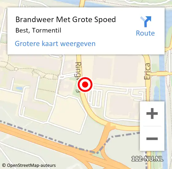 Locatie op kaart van de 112 melding: Brandweer Met Grote Spoed Naar Best, Tormentil op 12 augustus 2017 18:22