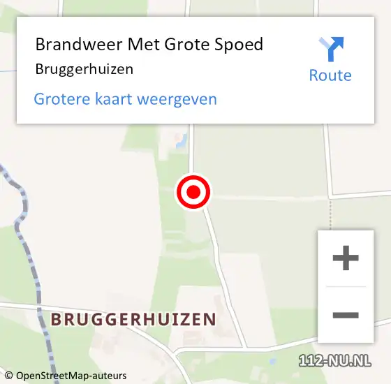 Locatie op kaart van de 112 melding: Brandweer Met Grote Spoed Naar Bruggerhuizen op 12 augustus 2017 19:52