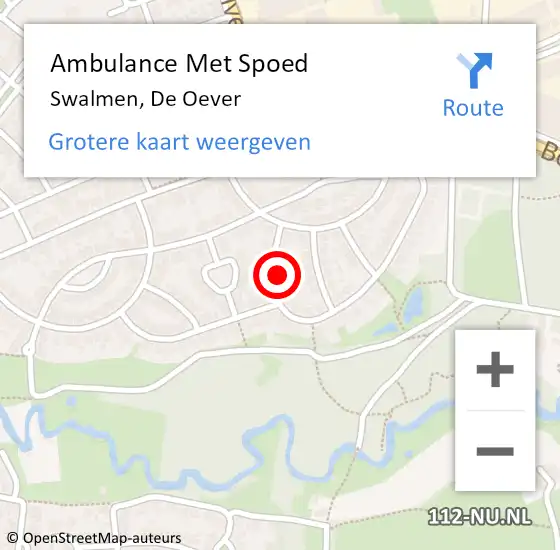 Locatie op kaart van de 112 melding: Ambulance Met Spoed Naar Swalmen, De Oever op 12 augustus 2017 20:44