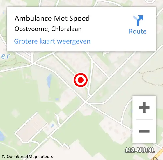 Locatie op kaart van de 112 melding: Ambulance Met Spoed Naar Oostvoorne, Chloralaan op 12 augustus 2017 23:05