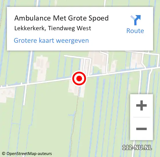 Locatie op kaart van de 112 melding: Ambulance Met Grote Spoed Naar Lekkerkerk, Tiendweg West op 13 augustus 2017 01:34