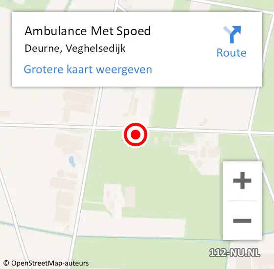 Locatie op kaart van de 112 melding: Ambulance Met Spoed Naar Deurne, Veghelsedijk op 13 augustus 2017 02:25