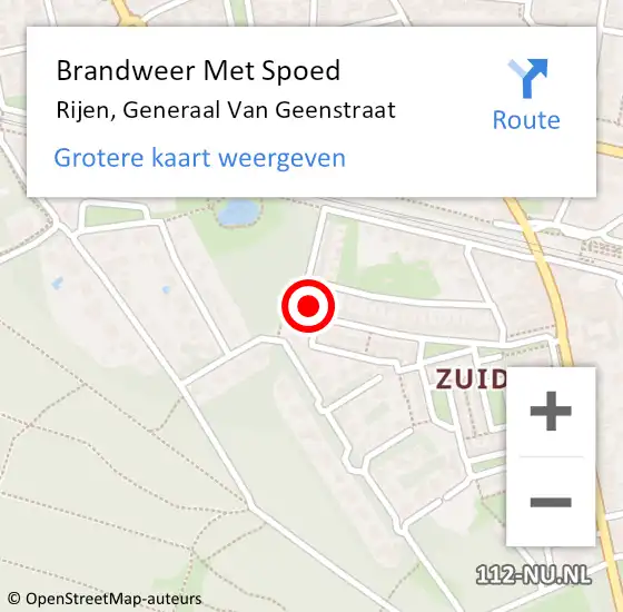 Locatie op kaart van de 112 melding: Brandweer Met Spoed Naar Rijen, Generaal Van Geenstraat op 13 augustus 2017 04:07