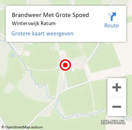 Locatie op kaart van de 112 melding: Brandweer Met Grote Spoed Naar Winterswijk Ratum op 13 augustus 2017 06:02