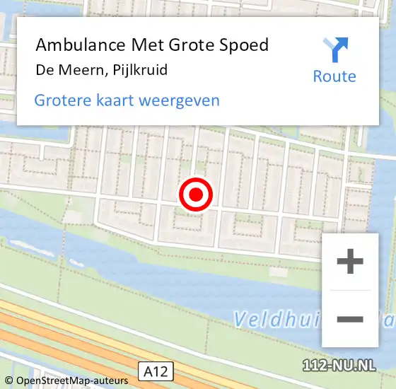 Locatie op kaart van de 112 melding: Ambulance Met Grote Spoed Naar De Meern, Pijlkruid op 13 augustus 2017 08:33