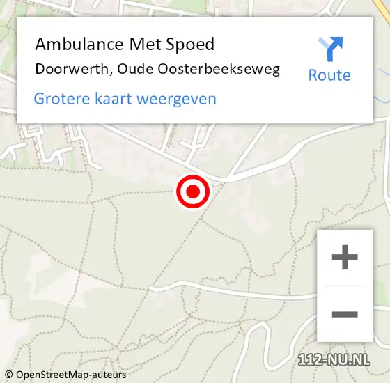 Locatie op kaart van de 112 melding: Ambulance Met Spoed Naar Doorwerth, Oude Oosterbeekseweg op 13 augustus 2017 10:00