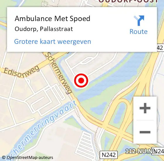 Locatie op kaart van de 112 melding: Ambulance Met Spoed Naar Oudorp, Pallasstraat op 13 augustus 2017 10:05