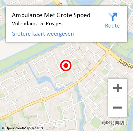 Locatie op kaart van de 112 melding: Ambulance Met Grote Spoed Naar Volendam, De Postjes op 29 januari 2014 17:38