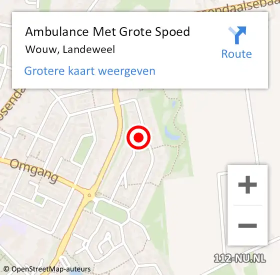 Locatie op kaart van de 112 melding: Ambulance Met Grote Spoed Naar Wouw, Landeweel op 13 augustus 2017 12:29