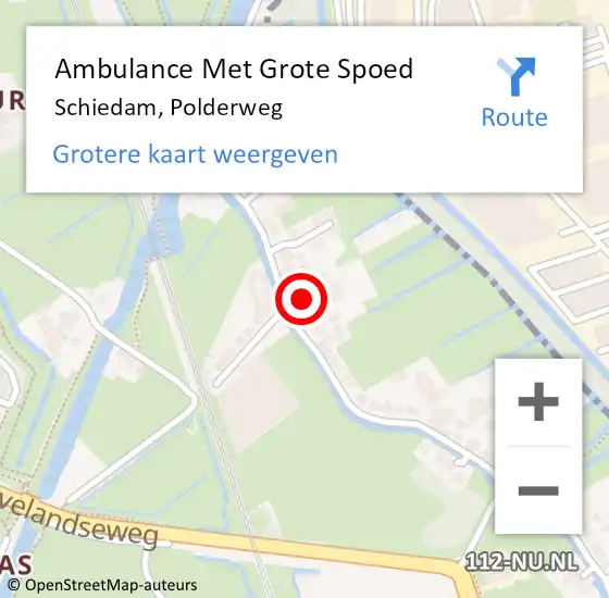 Locatie op kaart van de 112 melding: Ambulance Met Grote Spoed Naar Schiedam, Polderweg op 13 augustus 2017 13:07