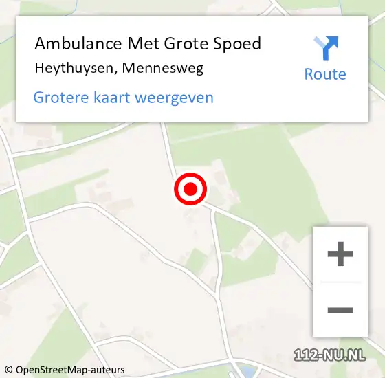 Locatie op kaart van de 112 melding: Ambulance Met Grote Spoed Naar Heythuysen, Mennesweg op 13 augustus 2017 13:10